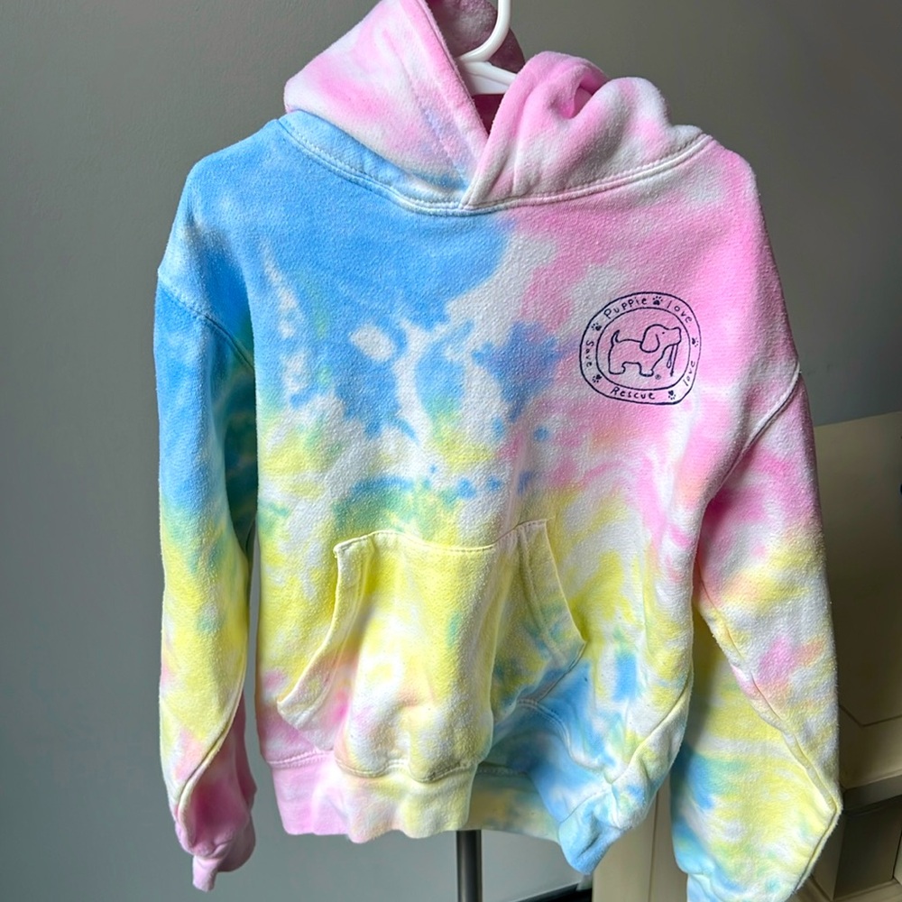 Puppie Love tie dye hoodie
